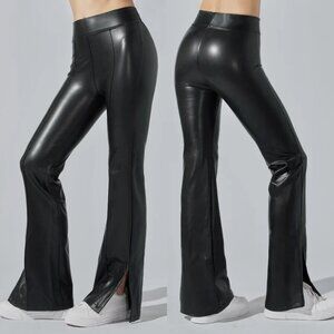 Heroine‎ Sport Black Power Pants Faux Leather Flare